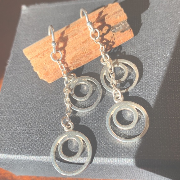 Fun Sterling silver dangle earrings. - Picture 2 of 4